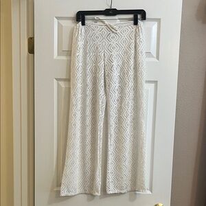 BECCA Ivory Crochet Swim Coverup Pants
